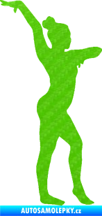Samolepka Gymnastka 001 pravá 3D karbon zelený kawasaki