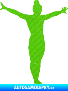 Samolepka Gymnastka 002 pravá 3D karbon zelený kawasaki