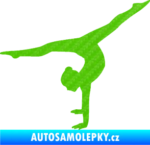 Samolepka Gymnastka 005 levá 3D karbon zelený kawasaki