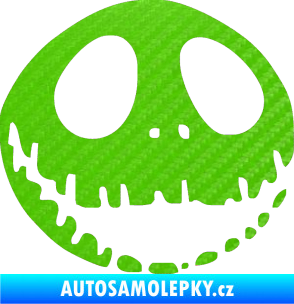 Samolepka Halloween 003 pravá 3D karbon zelený kawasaki