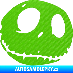Samolepka Halloween 007 pravá 3D karbon zelený kawasaki
