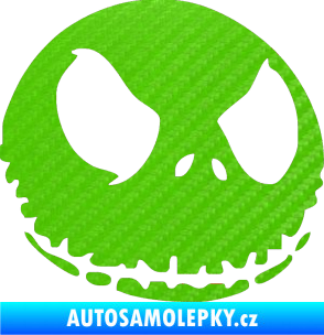 Samolepka Halloween 010 pravá 3D karbon zelený kawasaki