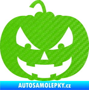 Samolepka Halloween 016 levá dýně 3D karbon zelený kawasaki