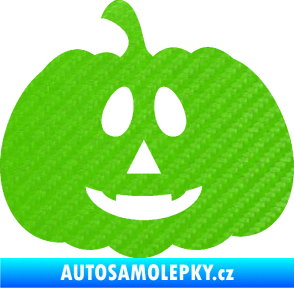 Samolepka Halloween 017 levá dýně 3D karbon zelený kawasaki