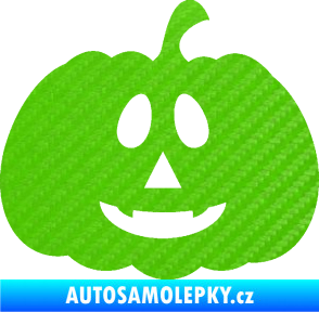 Samolepka Halloween 017 pravá dýně 3D karbon zelený kawasaki