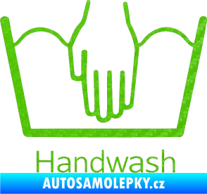 Samolepka Handwash ruční mytí 3D karbon zelený kawasaki