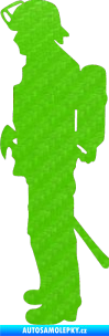Samolepka Hasič 003 levá 3D karbon zelený kawasaki
