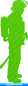 Samolepka Hasič 003 pravá 3D karbon zelený kawasaki
