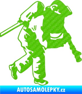 Samolepka Hasič 006 pravá 3D karbon zelený kawasaki