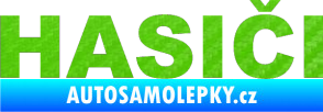 Samolepka HASIČI 3D karbon zelený kawasaki