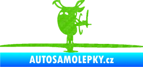 Samolepka Helikoptéra model 001 levá 3D karbon zelený kawasaki