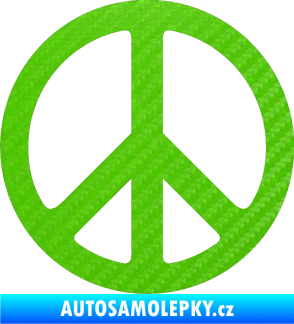 Samolepka Hippies 001 3D karbon zelený kawasaki