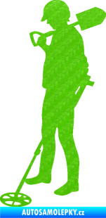 Samolepka Hledač pokladů 001 levá 3D karbon zelený kawasaki