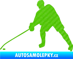 Samolepka Hokejista 002 levá 3D karbon zelený kawasaki