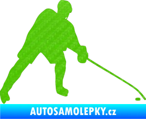 Samolepka Hokejista 002 pravá 3D karbon zelený kawasaki