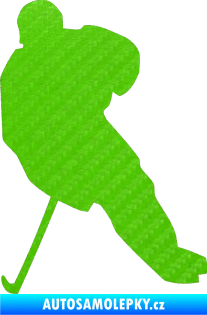 Samolepka Hokejista 003 levá 3D karbon zelený kawasaki
