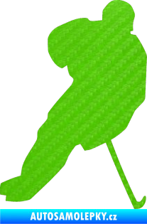 Samolepka Hokejista 003 pravá 3D karbon zelený kawasaki