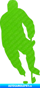 Samolepka Hokejista 004 pravá 3D karbon zelený kawasaki