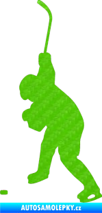 Samolepka Hokejista 006 levá 3D karbon zelený kawasaki