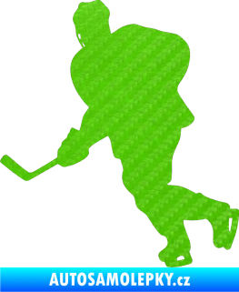 Samolepka Hokejista 009 levá 3D karbon zelený kawasaki