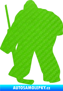 Samolepka Hokejista 011 levá brankář 3D karbon zelený kawasaki