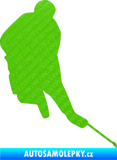 Samolepka Hokejista 012 pravá 3D karbon zelený kawasaki