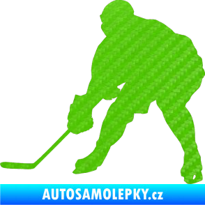 Samolepka Hokejista 016 levá 3D karbon zelený kawasaki