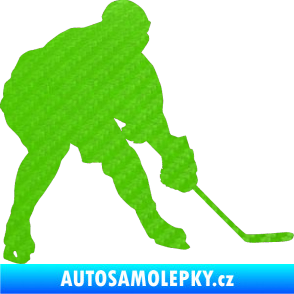 Samolepka Hokejista 016 pravá 3D karbon zelený kawasaki