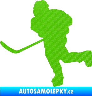 Samolepka Hokejista 017 levá 3D karbon zelený kawasaki