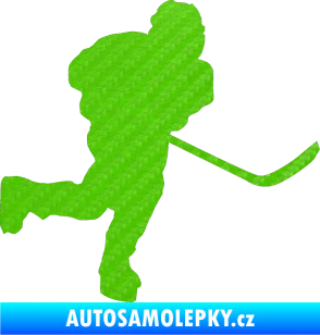 Samolepka Hokejista 017 pravá 3D karbon zelený kawasaki