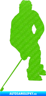 Samolepka Hokejista 018 levá 3D karbon zelený kawasaki