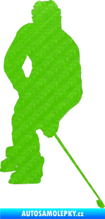 Samolepka Hokejista 018 pravá 3D karbon zelený kawasaki