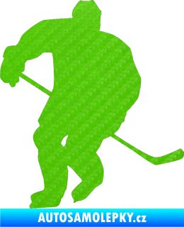 Samolepka Hokejista 020 levá 3D karbon zelený kawasaki