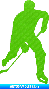 Samolepka Hokejista 022 pravá 3D karbon zelený kawasaki