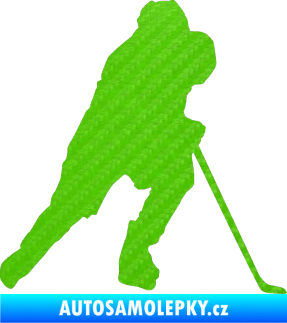 Samolepka Hokejista 023 pravá 3D karbon zelený kawasaki