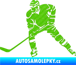 Samolepka Hokejista 026 levá 3D karbon zelený kawasaki