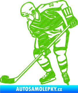 Samolepka Hokejista 029 levá 3D karbon zelený kawasaki