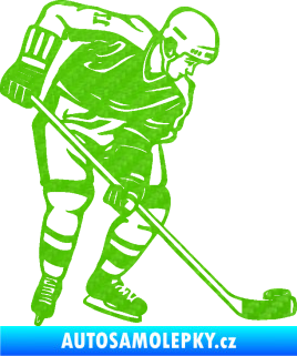 Samolepka Hokejista 029 pravá 3D karbon zelený kawasaki