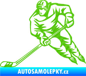Samolepka Hokejista 030 levá 3D karbon zelený kawasaki