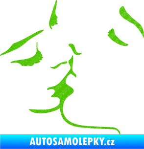 Samolepka Holčičí políbení pravá 3D karbon zelený kawasaki