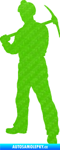 Samolepka Horník 001 levá 3D karbon zelený kawasaki