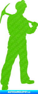 Samolepka Horník 001 pravá 3D karbon zelený kawasaki