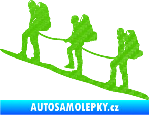 Samolepka Horolezci levá 3D karbon zelený kawasaki