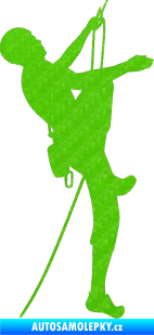 Samolepka Horolezec 001 pravá 3D karbon zelený kawasaki