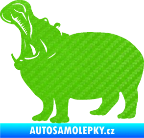 Samolepka Hroch 002 levá 3D karbon zelený kawasaki