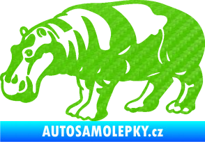 Samolepka Hroch 003 levá 3D karbon zelený kawasaki