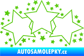 Samolepka Hvězdy a hvězdičky dekor 3D karbon zelený kawasaki