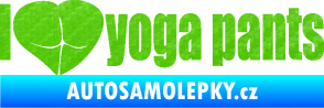 Samolepka I love yoga pants nápis 3D karbon zelený kawasaki