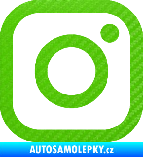 Samolepka Instagram logo 3D karbon zelený kawasaki