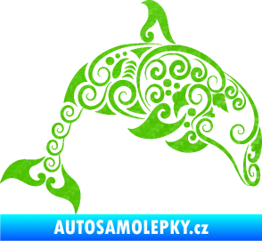 Samolepka Interiér 015 pravá delfín  3D karbon zelený kawasaki